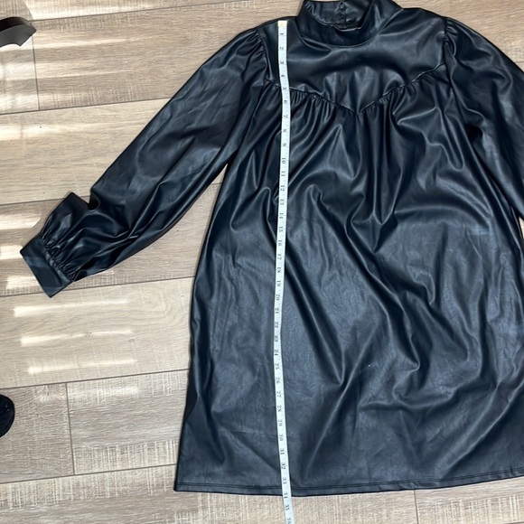 Who What Wear Faux Leather Long Sleeve Turtleneck Dress with Button Closure sz M - Picture 16 of 16